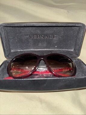 Versace Women's Burgundy Red Gradient Sunglasses